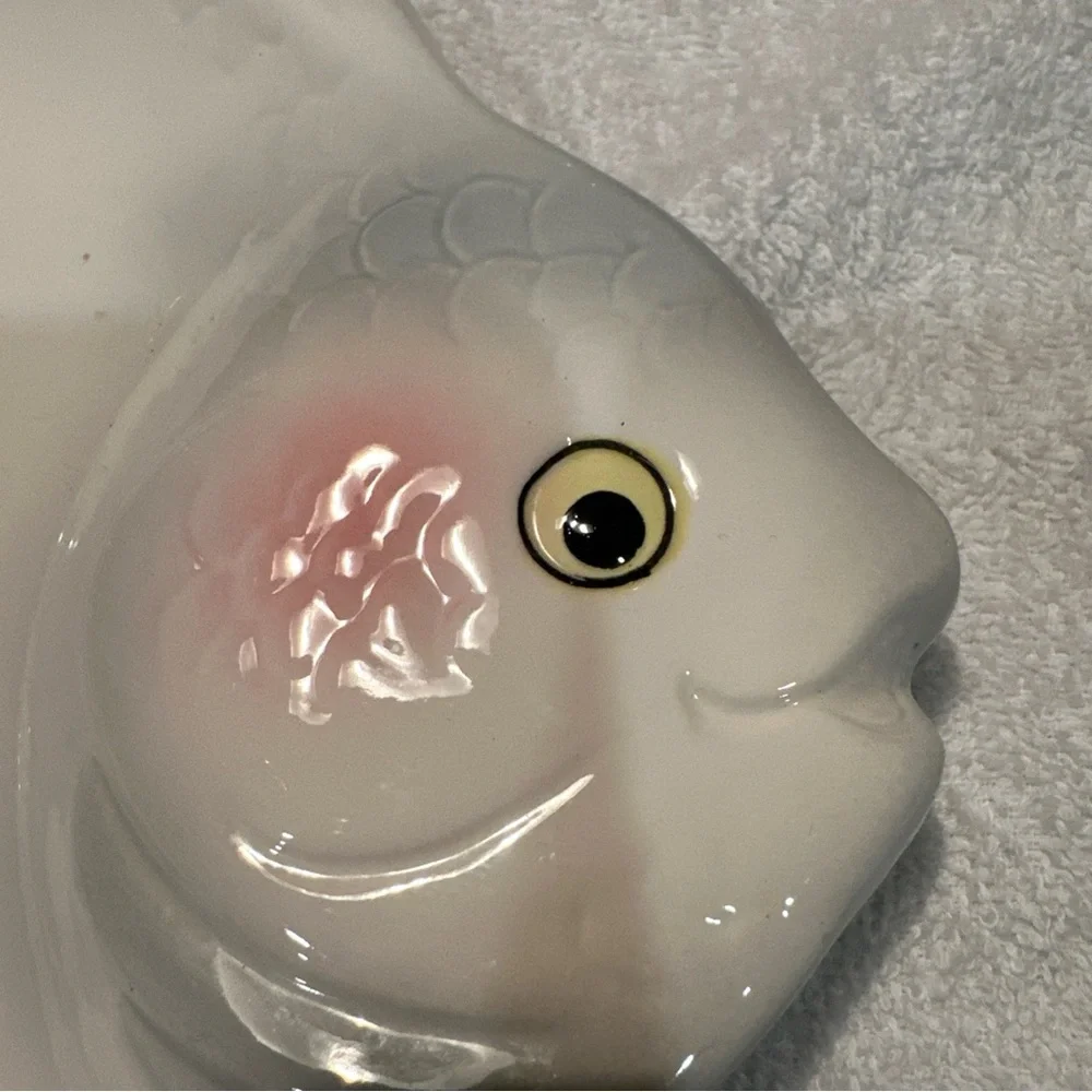 Vintage Rare Find Fish-Shaped Ceramic Dish - White